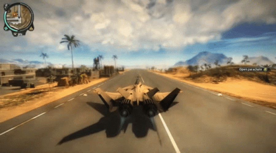 Just Cause 2 Aircraft On Road GIF