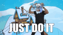 Just Do It Angry Ape Snow GIF