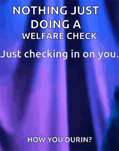 Just Doing a Welfare Check