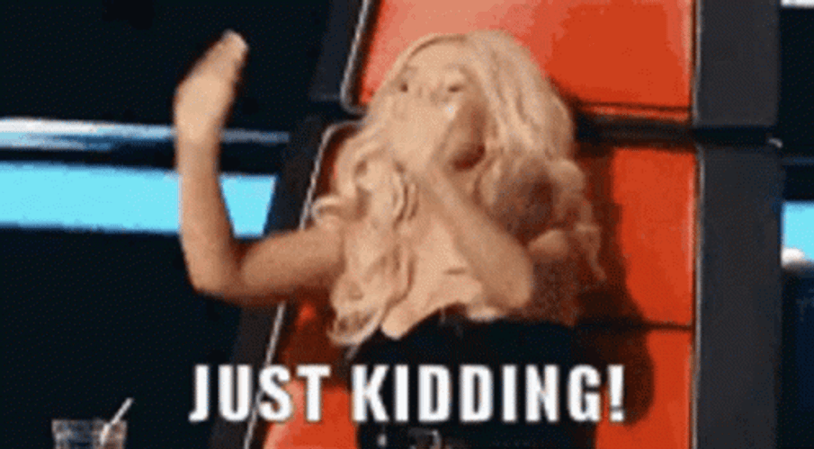 Just Kidding Christina Aguilera Laugh GIF