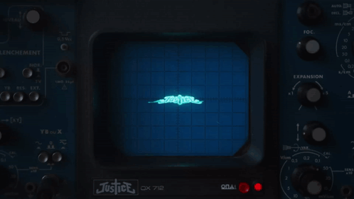 Justice Word Glowing Blue Screen