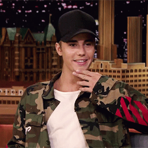 Justin Bieber Cute Smile With His Black Hat GIF