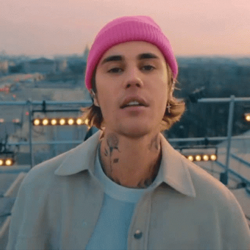 Justin Bieber In A Pink Bonnet GIF