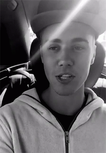 Justin Bieber In Hat And Hoodie GIF