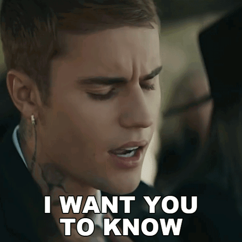 Justin Bieber Says I Want You To Know In A Close Up GIF