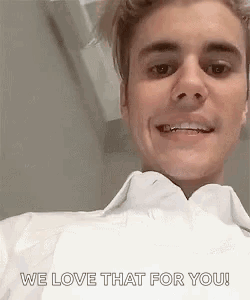 Justin Bieber Smiling Saying We Love That For You GIF