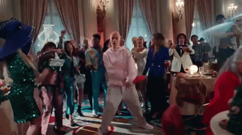 Justin Bieber With People Dancing Around GIF