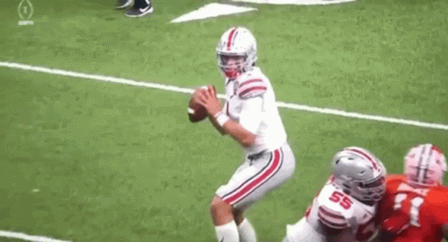 Justin Fields Touchdown Throw GIF