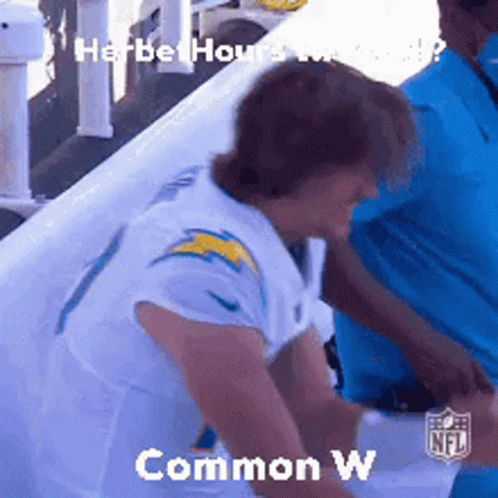 Justin Herbert Chargers Play Hair GIF