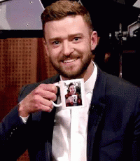 Justin Timberlake With A Cup Of Coffee GIF