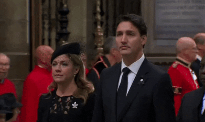 Justin Trudeau Attending UK Funeral GIF