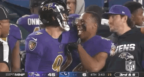 Justin Tucker Marcus Peters Laughing GIF
