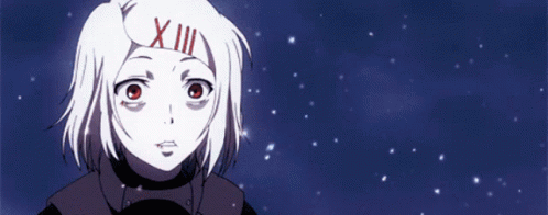 Juuzou Suzuya Falling Glitters Blue Background GIF