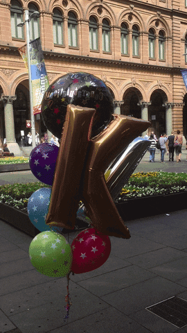 K Balloons Floating Around Okay GIF