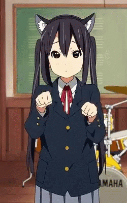 K-on Azusa Nakano As A Cat GIF