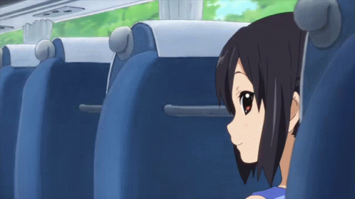 K-on Mio Akiyama Peeking In A Bus GIF