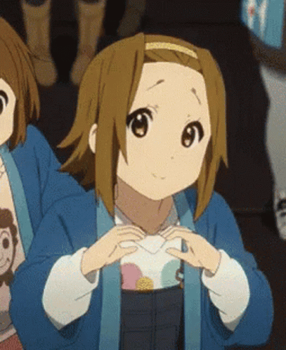 K-on Ritsu Tainaka Heart Gesture GIF