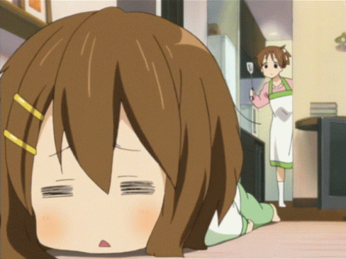 K-on Sleepy Yui Hirasawa GIF