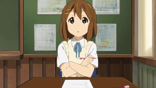 K-on Wondering Yui Hirasawa GIF