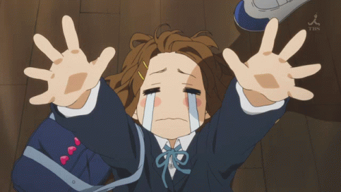 K-on Yui Hirasawa Crying On The Floor GIF