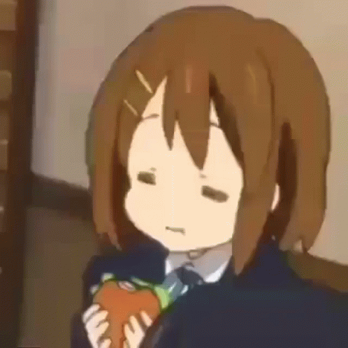 K-on Yui Hirasawa Eating Burger GIF