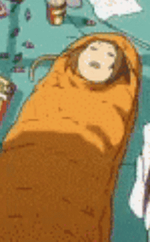 K-on Yui Hirasawa In A Sleeping Bag GIF