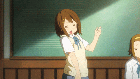 K-on Yui Hirasawa Practicing Windmill Gesture GIF