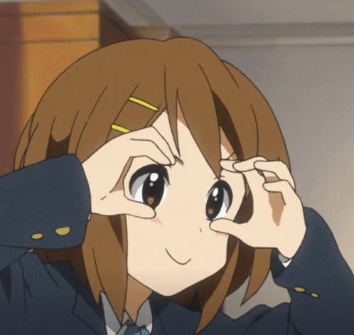 K-on Yui Hirasawa Searching With Big Eyes GIF