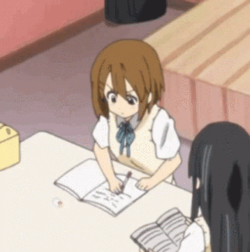 K-on Yui Hirasawa Writing Fast GIF