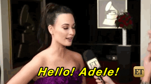 Kacey Musgraves Saying Hello Adele GIF