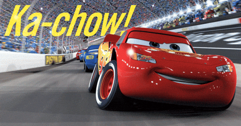 Kachow Lightning Mcqueen With Sparkling Headlamp GIF