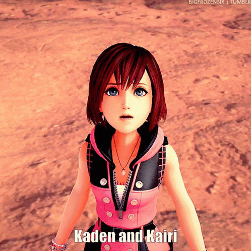 Kaden And Kairi Standing In Desert GIF