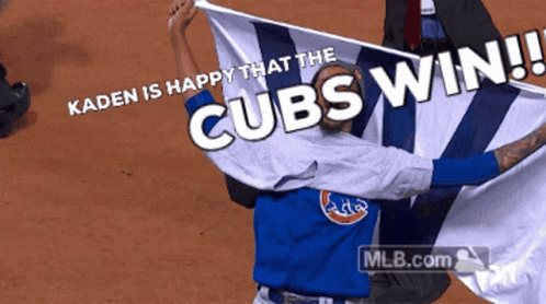Kaden Is Happy That Cubs Win GIF