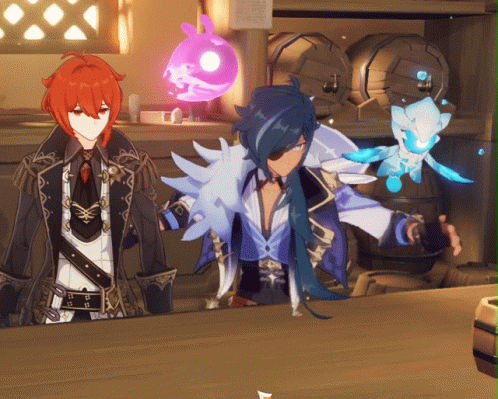 Kaeya Glitching At A Bar GIF