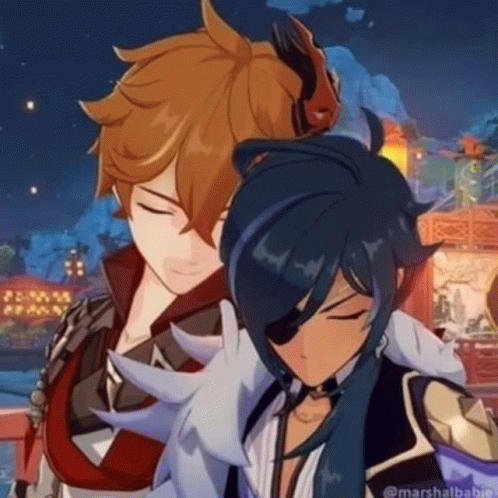 Kaeya And Diluc With Red Among Us GIF