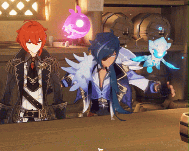 Kaeya Glitching At A Bar GIF