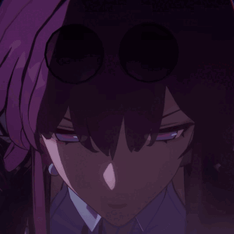 Kafka Honkai Star Rail Glowing Glasses GIF