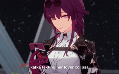 Kafka Honkai Star Rail Texting Her Lover GIF
