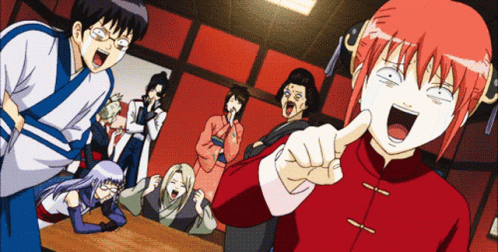 Kagura Anime Laughing With Friends GIF