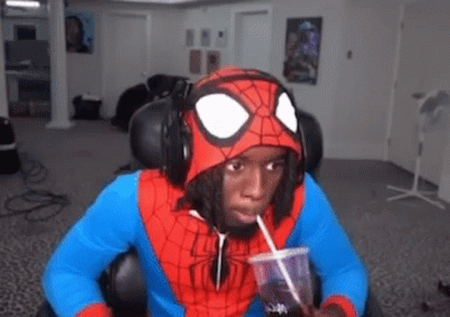 Kai Cenat Spider Man Drinking GIF