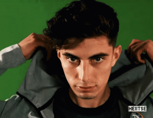 Kai Havertz Wearing His Hood GIF