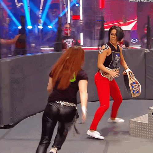 Kairi Sane Chasing After Bayley Wwe GIF