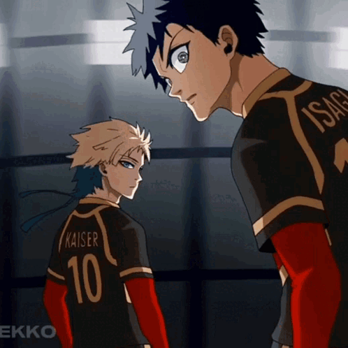 Kaiser Number 10 Standing Next to Isagi Number 4