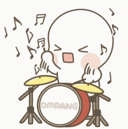 Kakaotalk Emoticon Playing Drum GIF