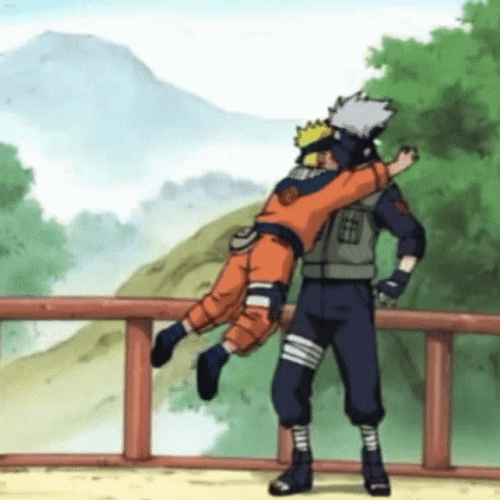 Kakashi Hatake Naruto Uzumaki Spin Hug GIF