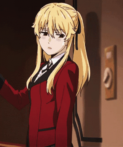 Kakegurui Mary Saotome Shocked Hug GIF