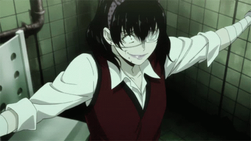 Kakegurui Midari Ikishima Crazy Panting GIF