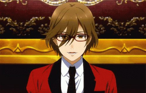 Kakegurui Rei Batsubami Eyeglasses GIF