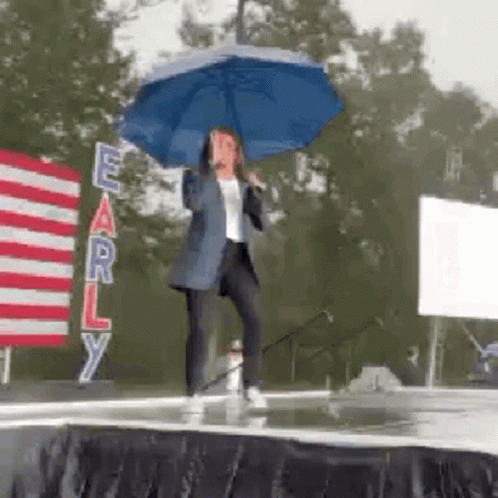 Kamala Harris Dancing In The Rain GIF