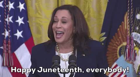 Kamala Harris Greeting Happy Juneteenth GIF